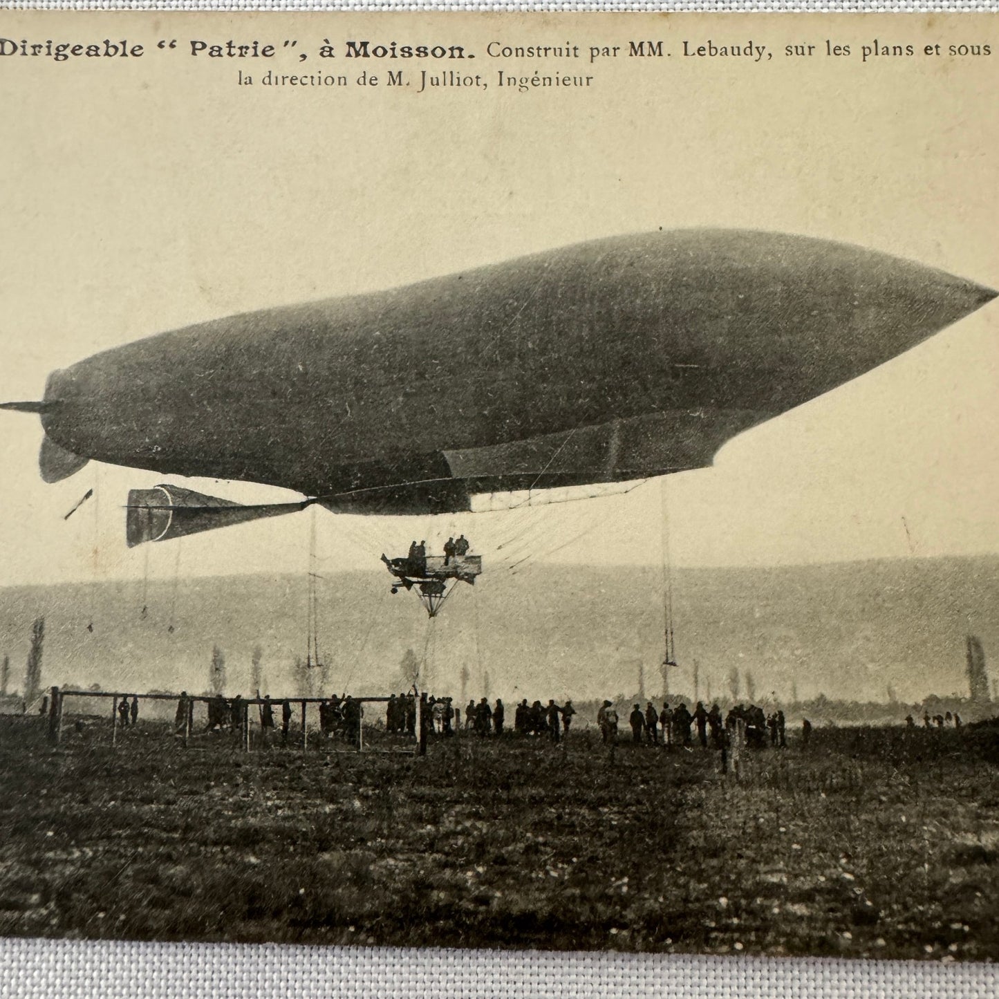 Vintage Zeppelin Airship Dirigible Postcard Post Card French Patrie 1908 Posted