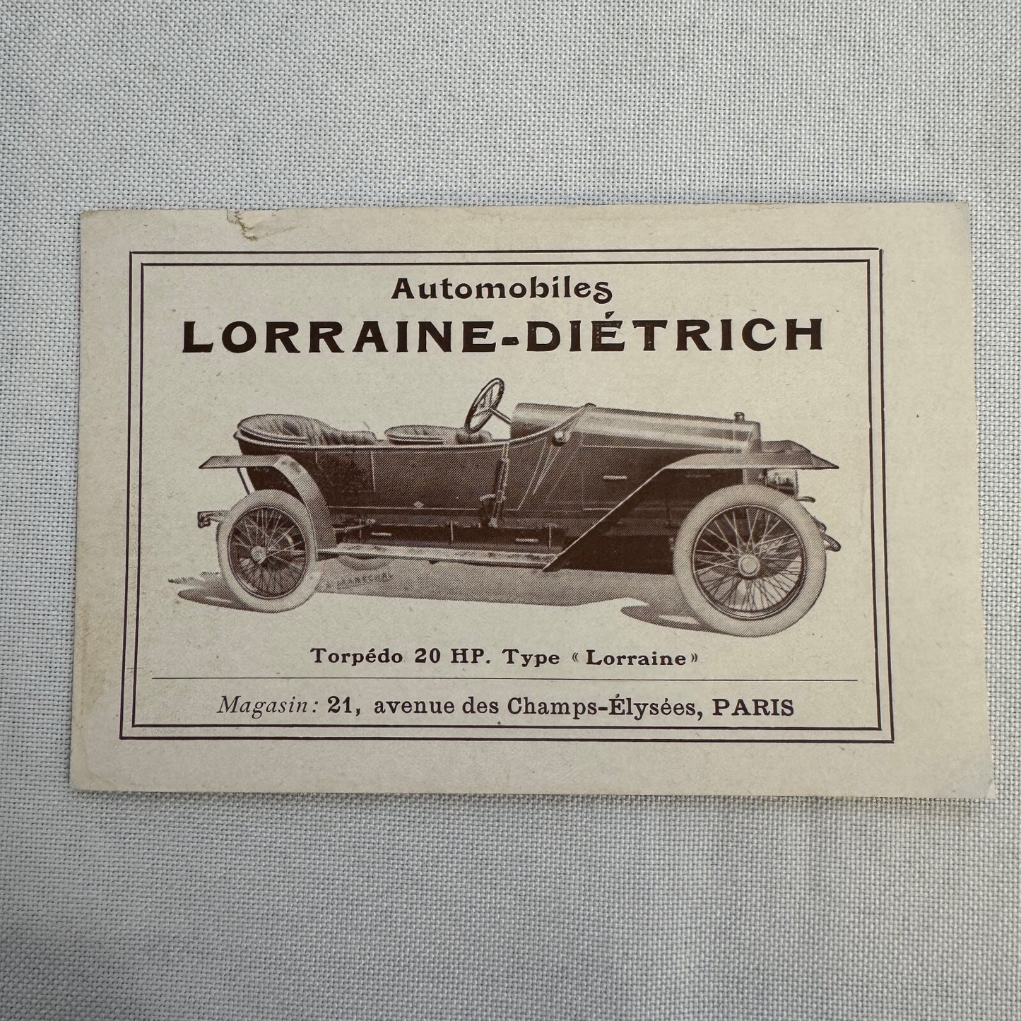 Automobiles Lorraine Dietrich Advertisement Ad Vintage Car Automobile Torpedo