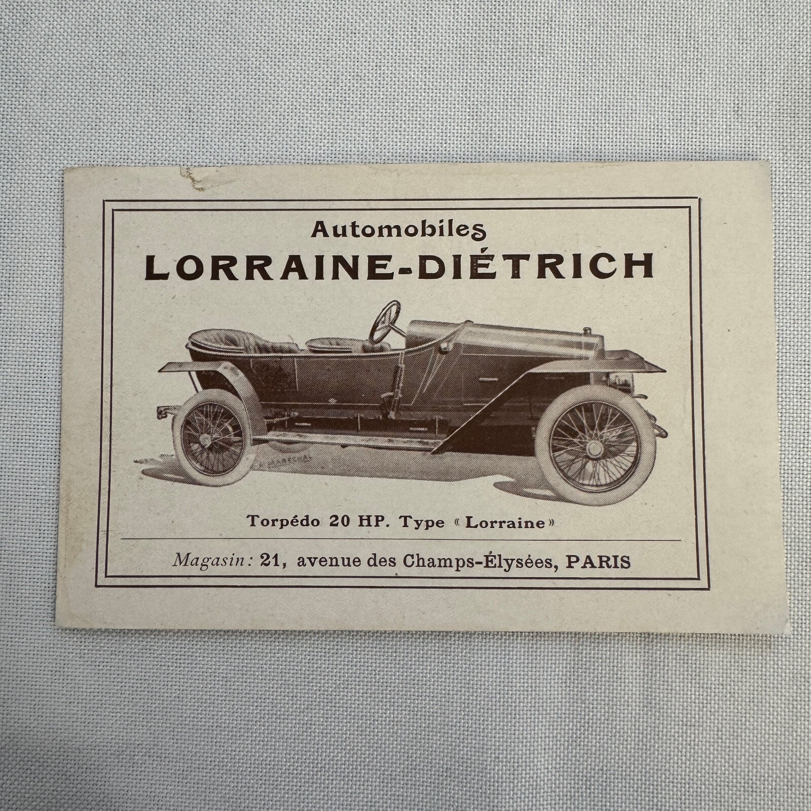 Automobiles Lorraine Dietrich Advertisement Ad Vintage Car Automobile Torpedo