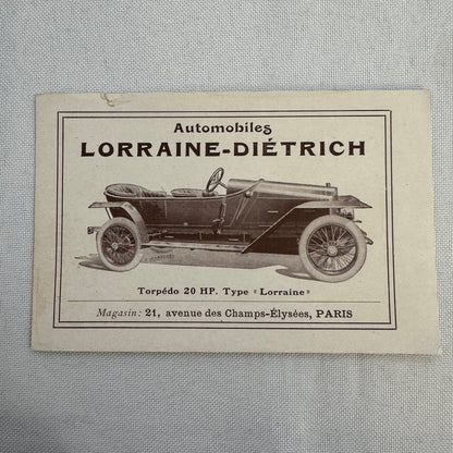 Automobiles Lorraine Dietrich Advertisement Ad Vintage Car Automobile Torpedo