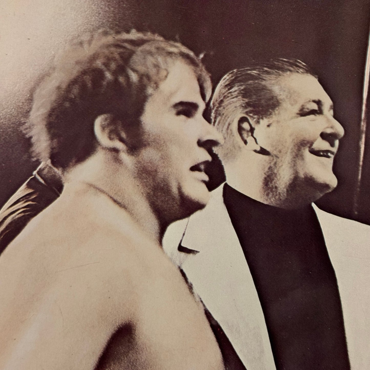 Vintage Wrestling Print Insert Yvon Robert Father and Son Quebec French 1973