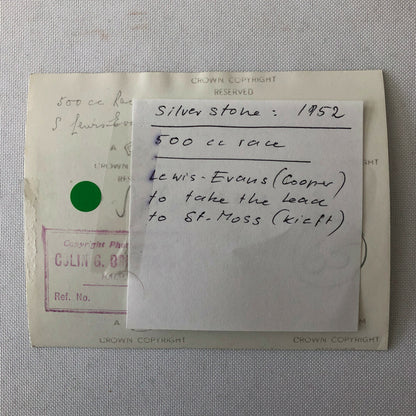 1952 Stirling Moss Racing Photo Photograph Silverstone Kieft Car with Cooper 