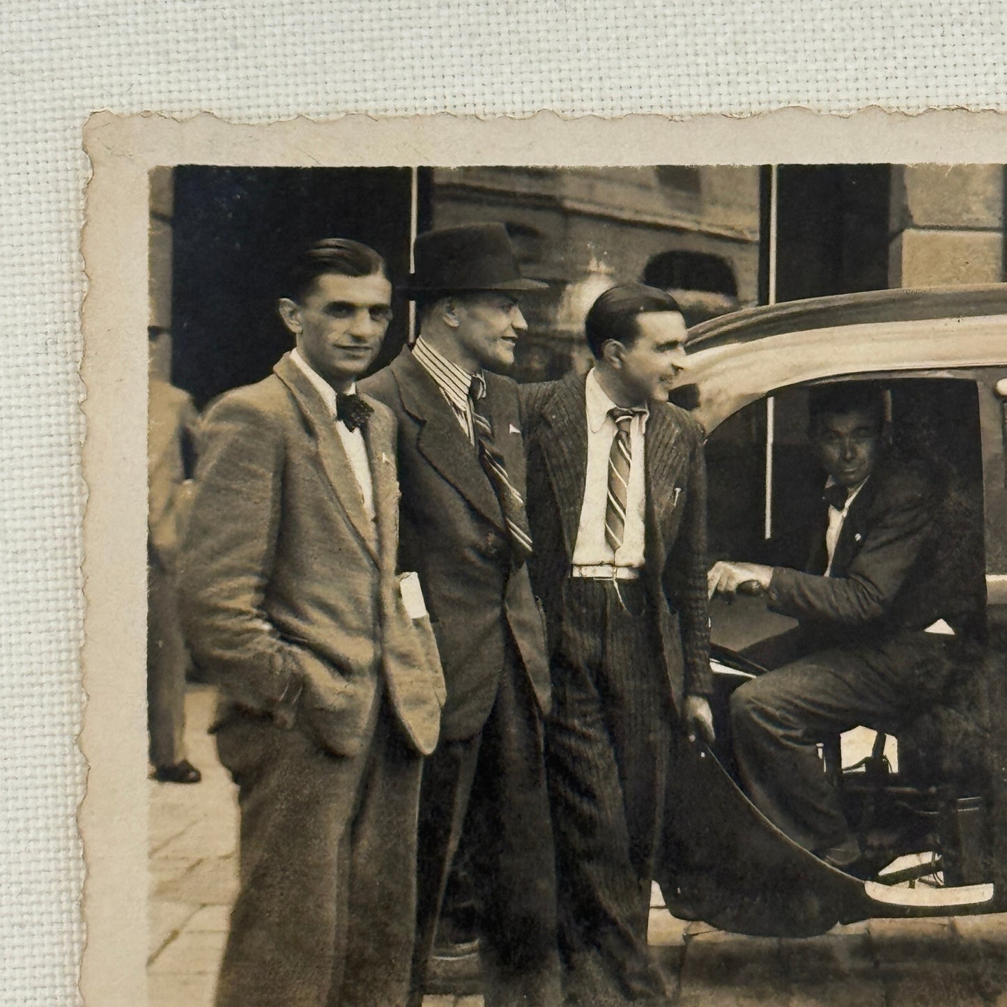 Vintage Photograph Photo Men with Delivery Van Antique Italian