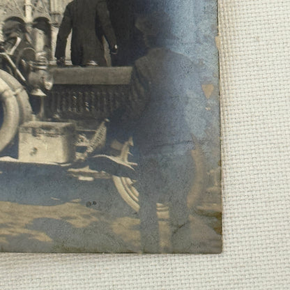 Vintage Photograph Photo People with Early Antique Car Automobile
