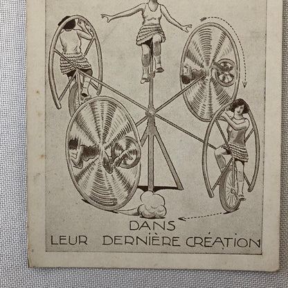 Circus Bicycle Performer Vintage Postcard Post Card Lot of 2 Les Novello French