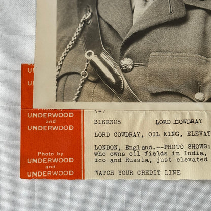 Vintage Press Photo Photograph Portrait Lord Cowdray Peerage British Underwood