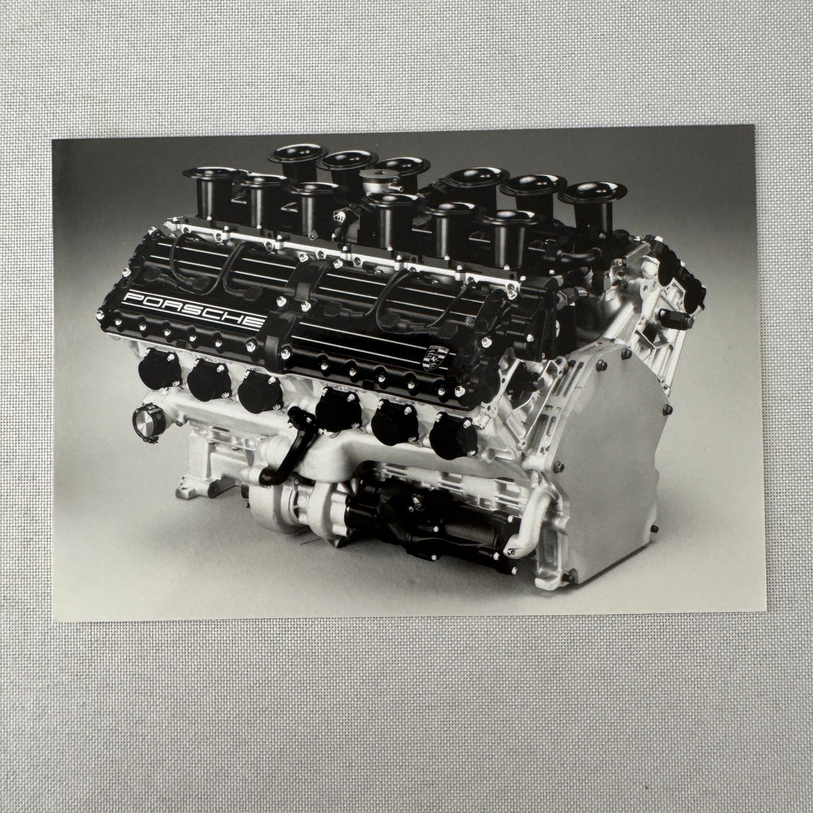 Porsche Car Engine Photo Photograph Print Unidentified