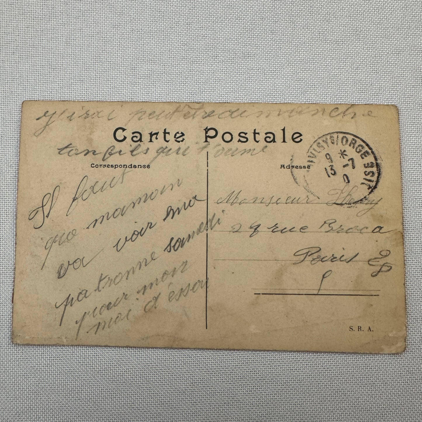 Vintage Zeppelin Airship Dirigible Postcard Post Card French Republique Military