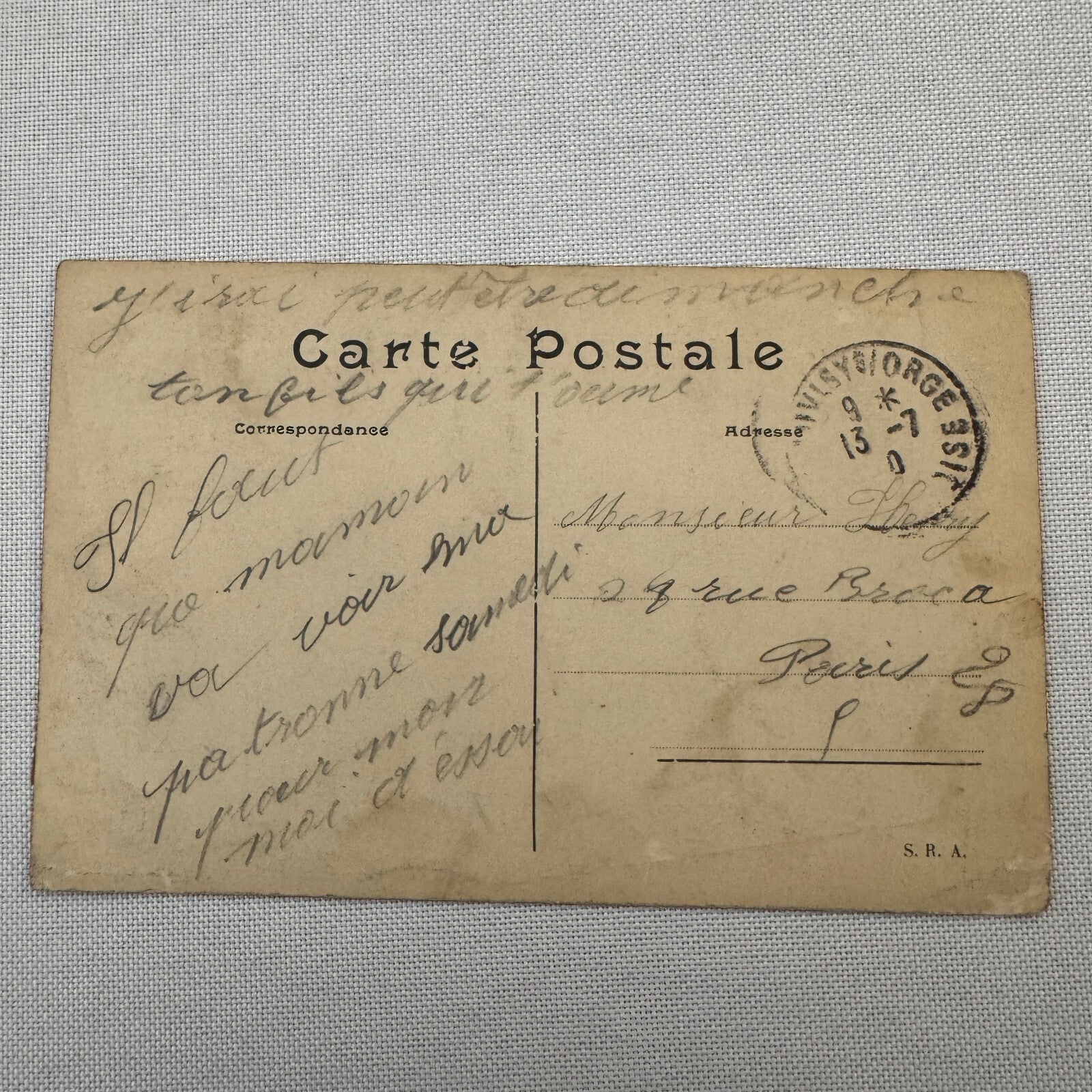 Vintage Zeppelin Airship Dirigible Postcard Post Card French Republique Military