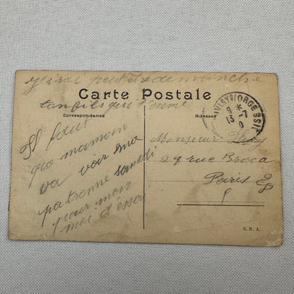 Vintage Zeppelin Airship Dirigible Postcard Post Card French Republique Military