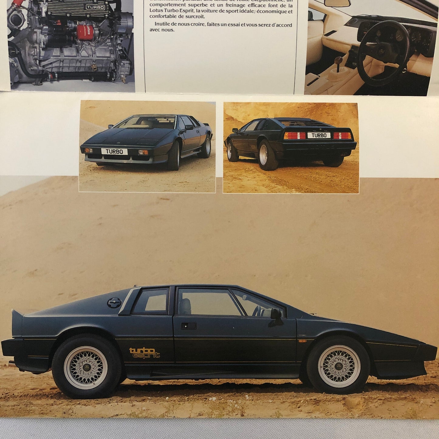 1986 Lotus Esprit Turbo Sales Brochure Vintage FRENCH TEXT