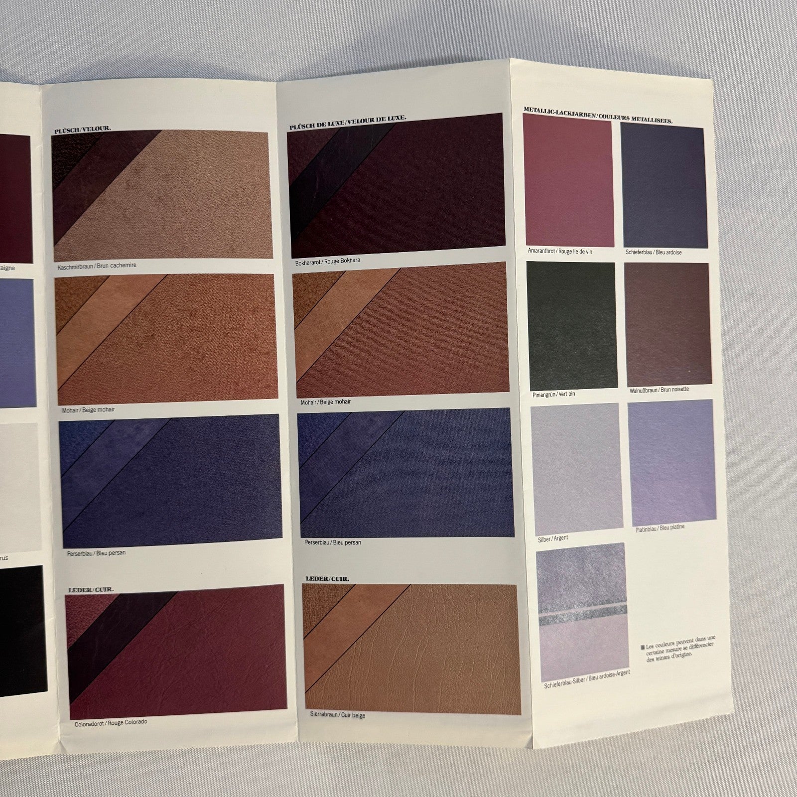1984 Saab 99 and 900 Colour and Upholstery Brochure Catalog German French Text