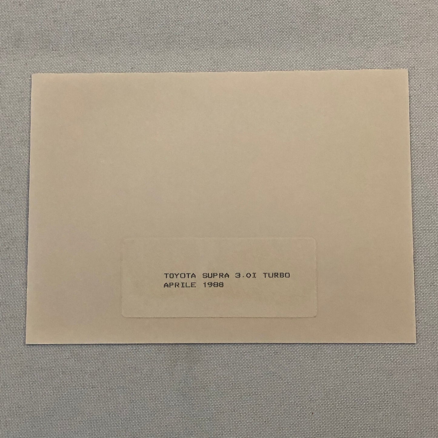 1988 1989 Toyota Supra Turbo Factory Press Photo Photograph Print