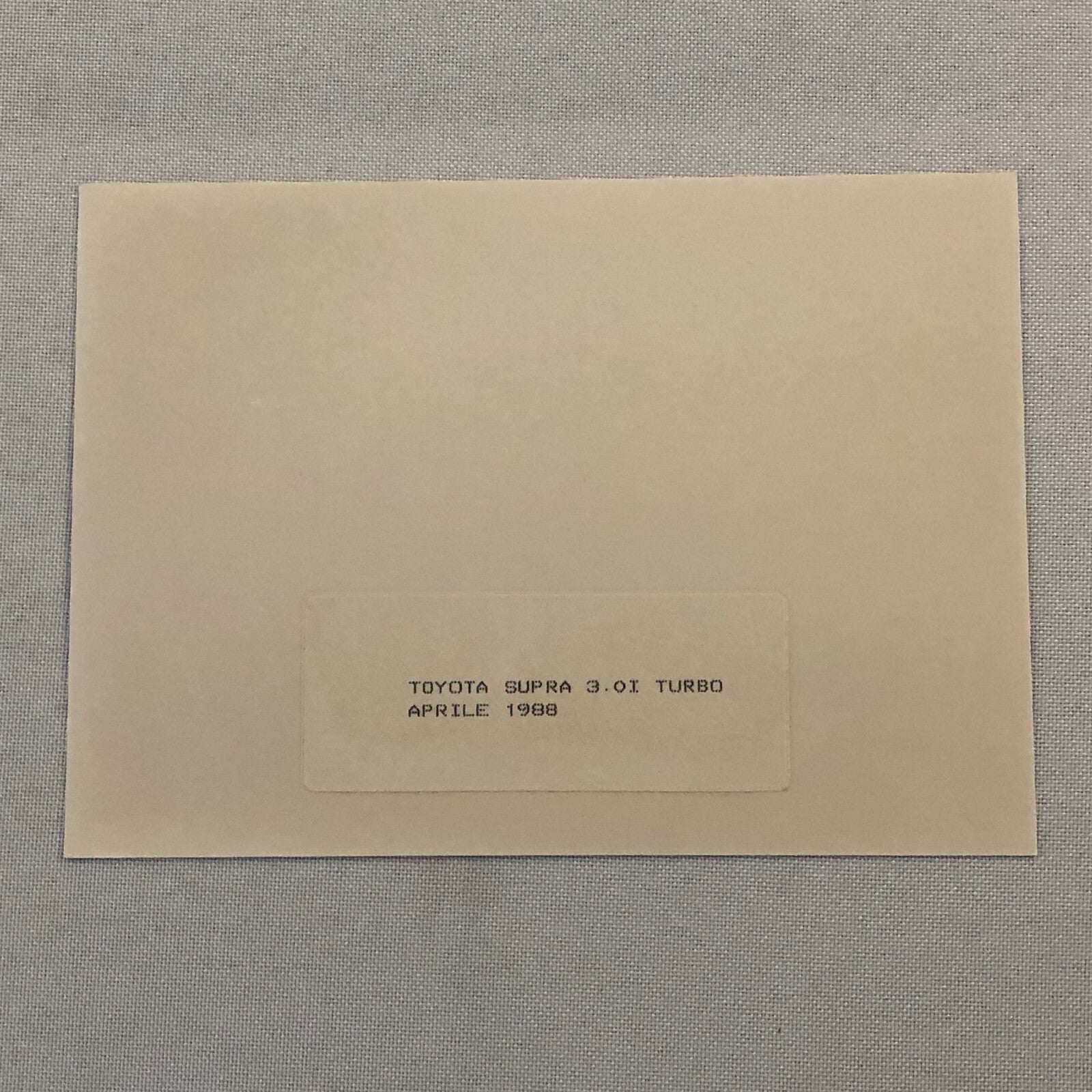 1988 1989 Toyota Supra Turbo Factory Press Photo Photograph Print