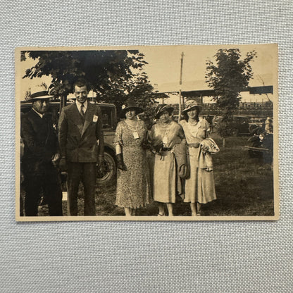 Vintage Photograph Photo Print Men Women Car Automobile 1932 European