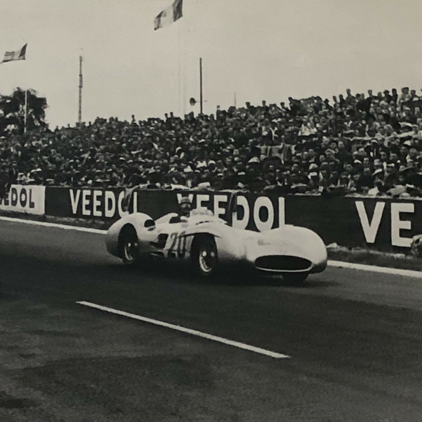 Vintage Racing Photo Photograph Juan Manuel Fangio & Karl Kling Mercedes Reims 