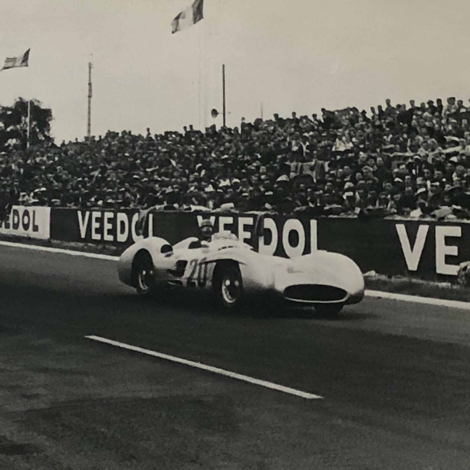 Vintage Racing Photo Photograph Juan Manuel Fangio & Karl Kling Mercedes Reims 