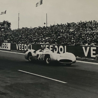 Vintage Racing Photo Photograph Juan Manuel Fangio & Karl Kling Mercedes Reims 