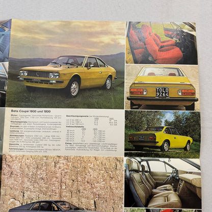 Vintage Lancia Car Sales Brochure Catalog Stratos Beta Spider Fulvia Coupe +