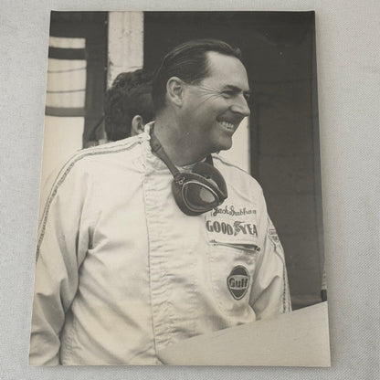 Vintage Racing Photo Photograph Jack Brabham Driver Gulf Racing Suit