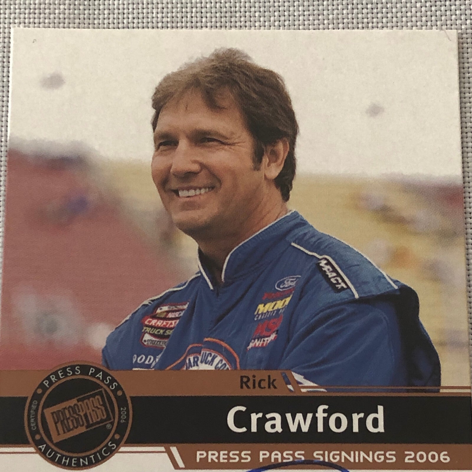 2006 Press Pass Signings Rick Crawford Auto Autograph Signed Card Nascar Truck