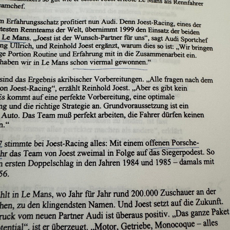1999 Audi 24 Hours of LeMans Racing Team Press Kit Photos Brochure GERMAN