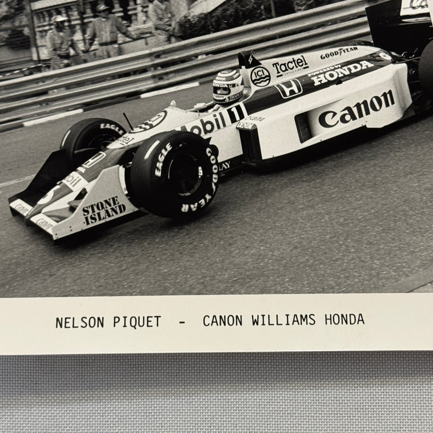 Nelson Piquet Canon Williams Honda Racing Car Press Photo Photograph Print