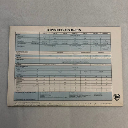 Lancia Prisma Car Sales Brochure Catalog German Diesel Turbo 1.3 1.5 1.6