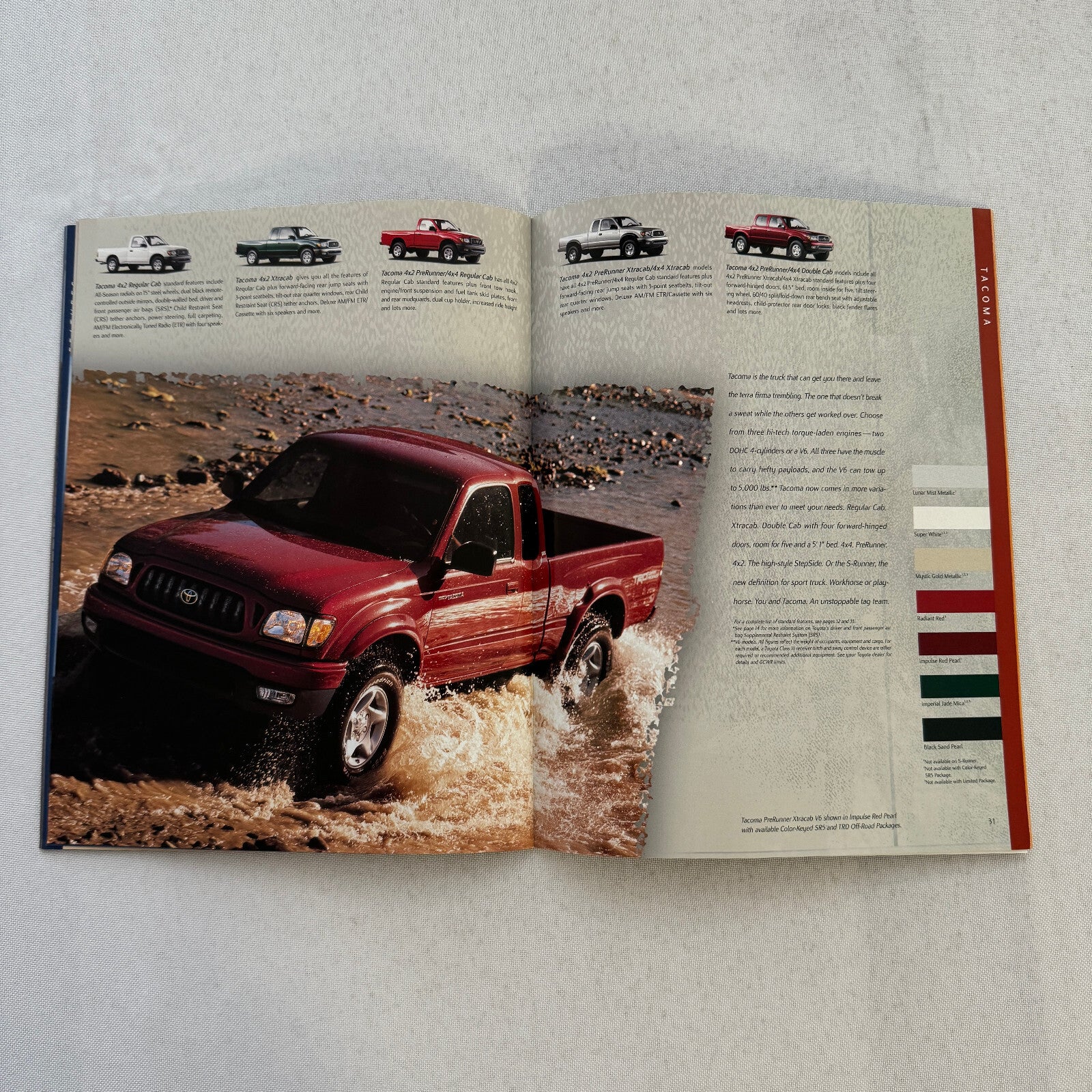 2001 Toyota Sales Brochure Catalog Tacoma Pickup Echo Celica MR2 Rav4 4Runner +