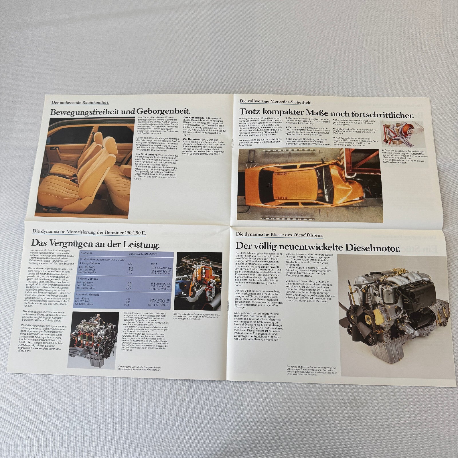 Mercedes Benz 190 Series Sales Brochure Catalog 190 D 190 E 190D 190E German