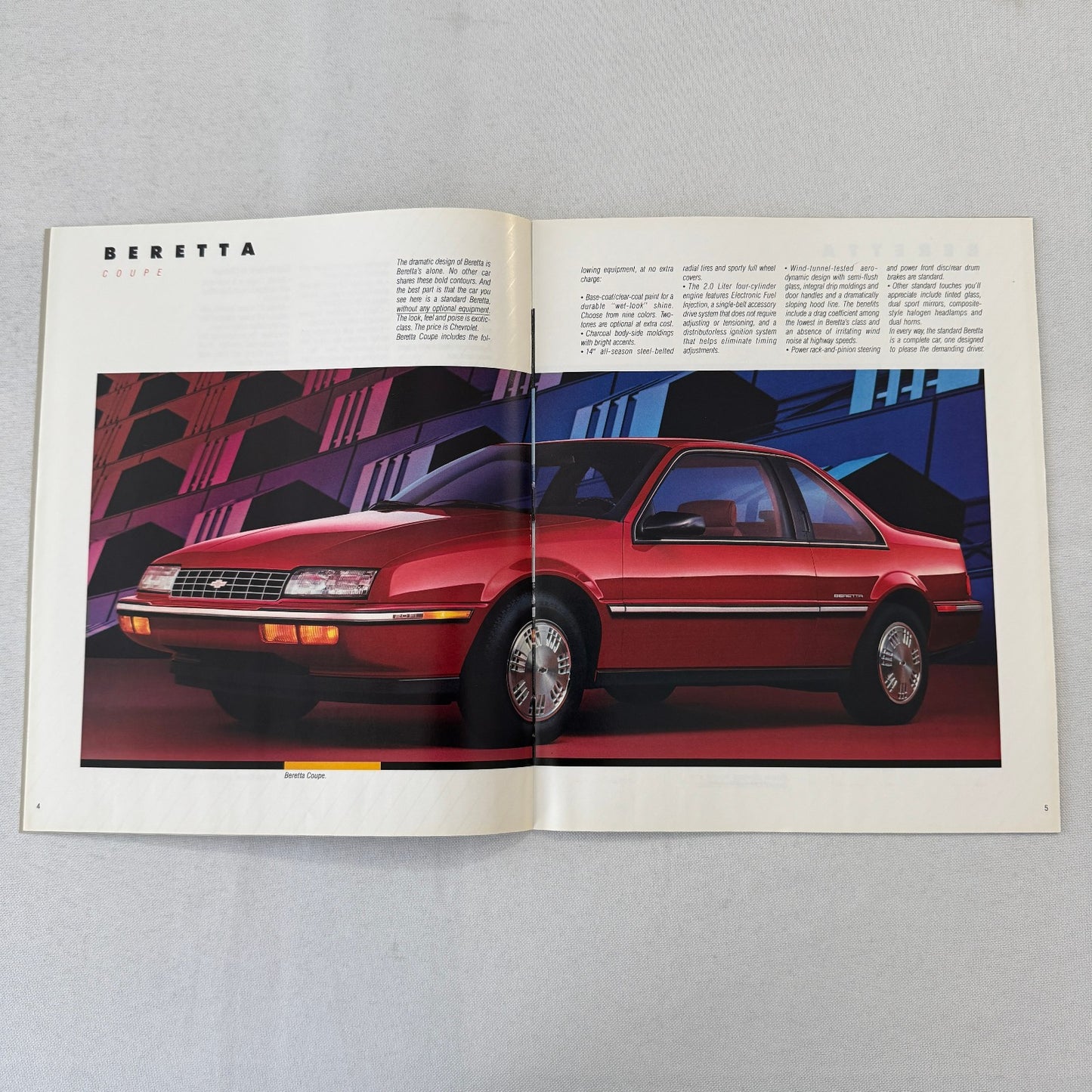 1988 Chevrolet Beretta Car Sales Brochure Catalog Vintage Advertising