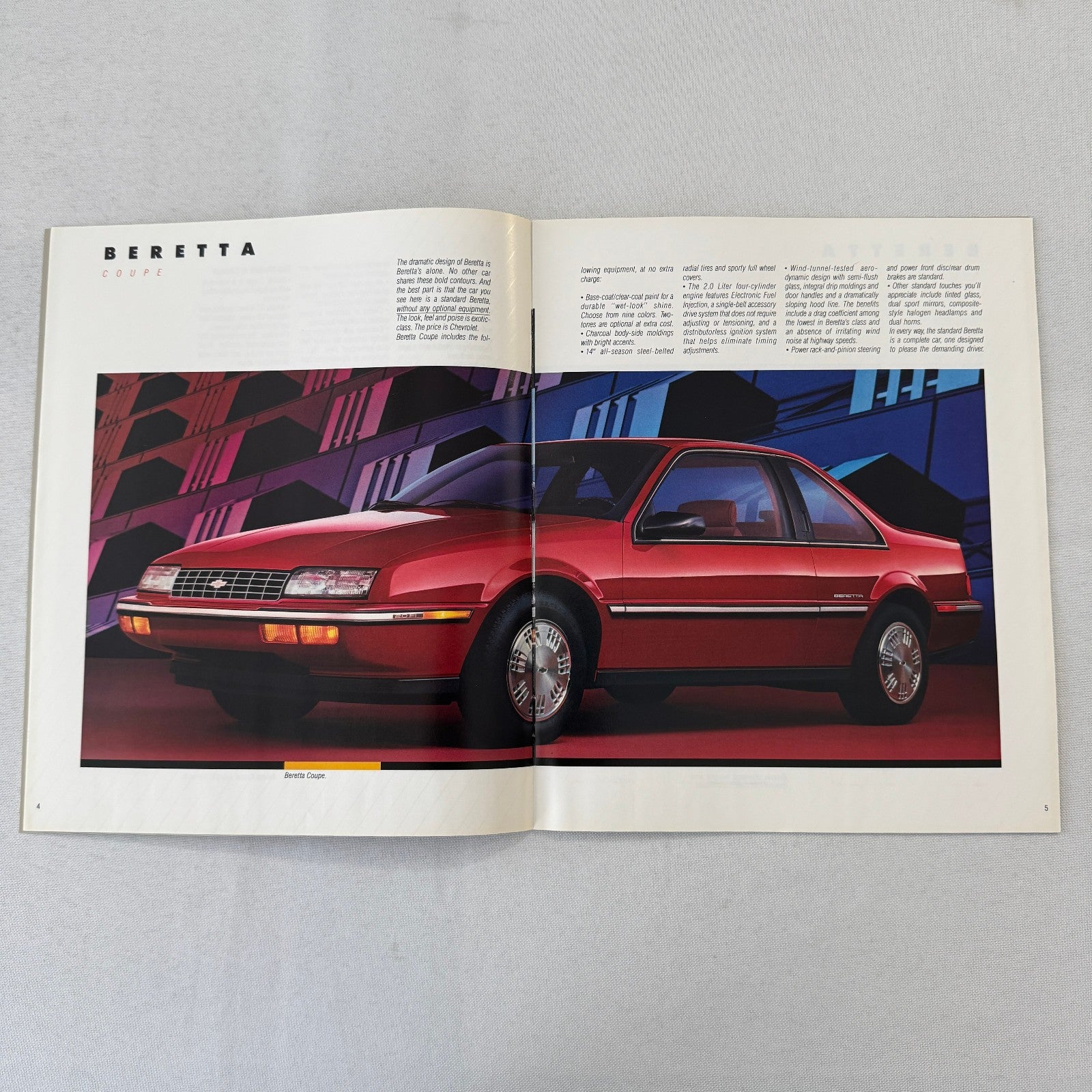 1988 Chevrolet Beretta Car Sales Brochure Catalog Vintage Advertising