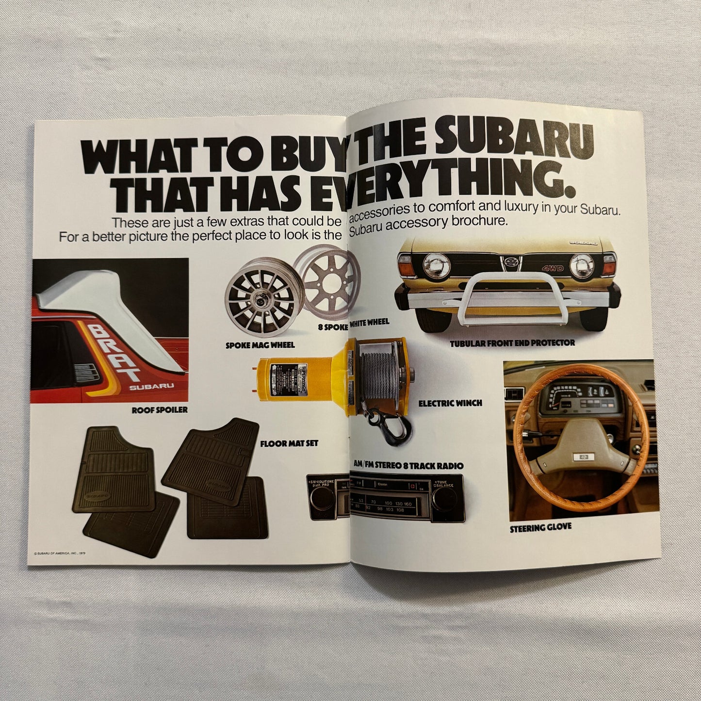 Vintage Subaru Car Sales Brochure Catalog Brat DL GF Coupe Sedan Station Wagon