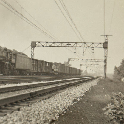 Vintage Train Locomotive Photo Photograph Railway Rail