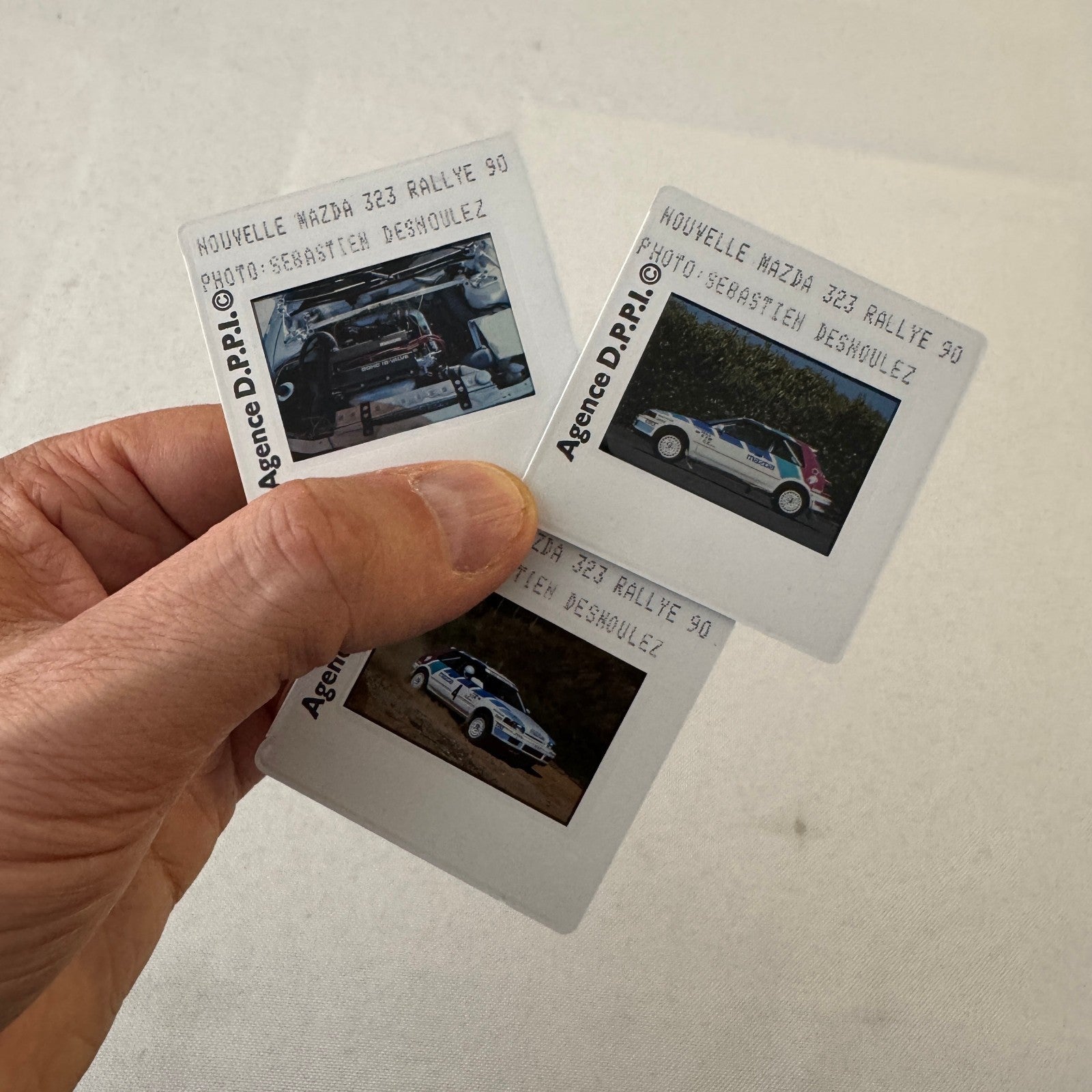 Mazda 323 Rallye Rally Racing 35mm Slide Photo Lot 3x DPPI Agency