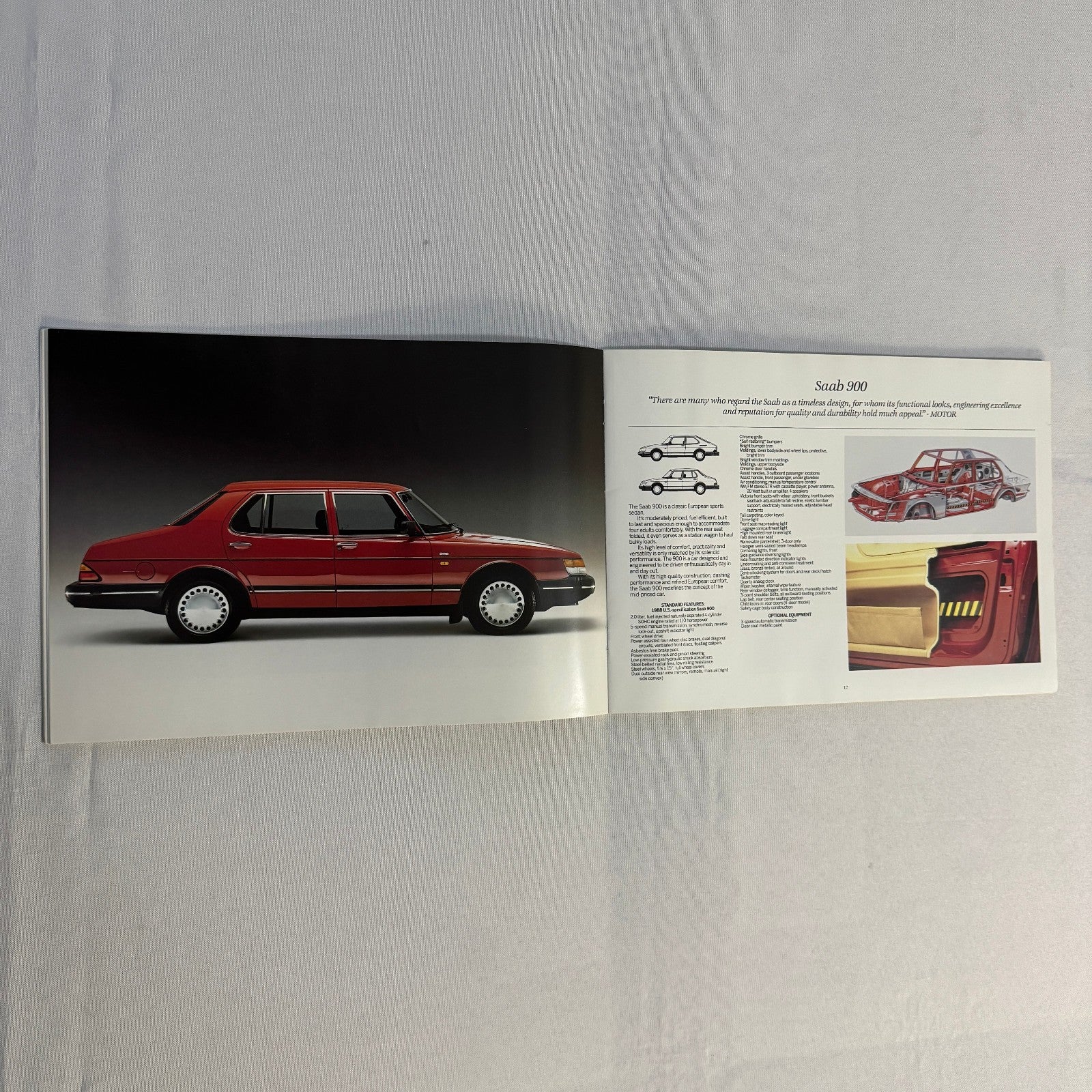 1988 Saab Military Sales Brochure Catalog Saab 900 Turbo 9000 900S Convertible