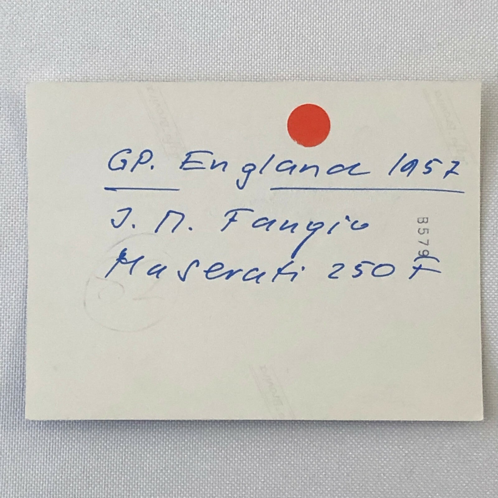 Juan Manuel Fangio 1957 British Grand Prix Maserati 250F Racing Photo Photograph