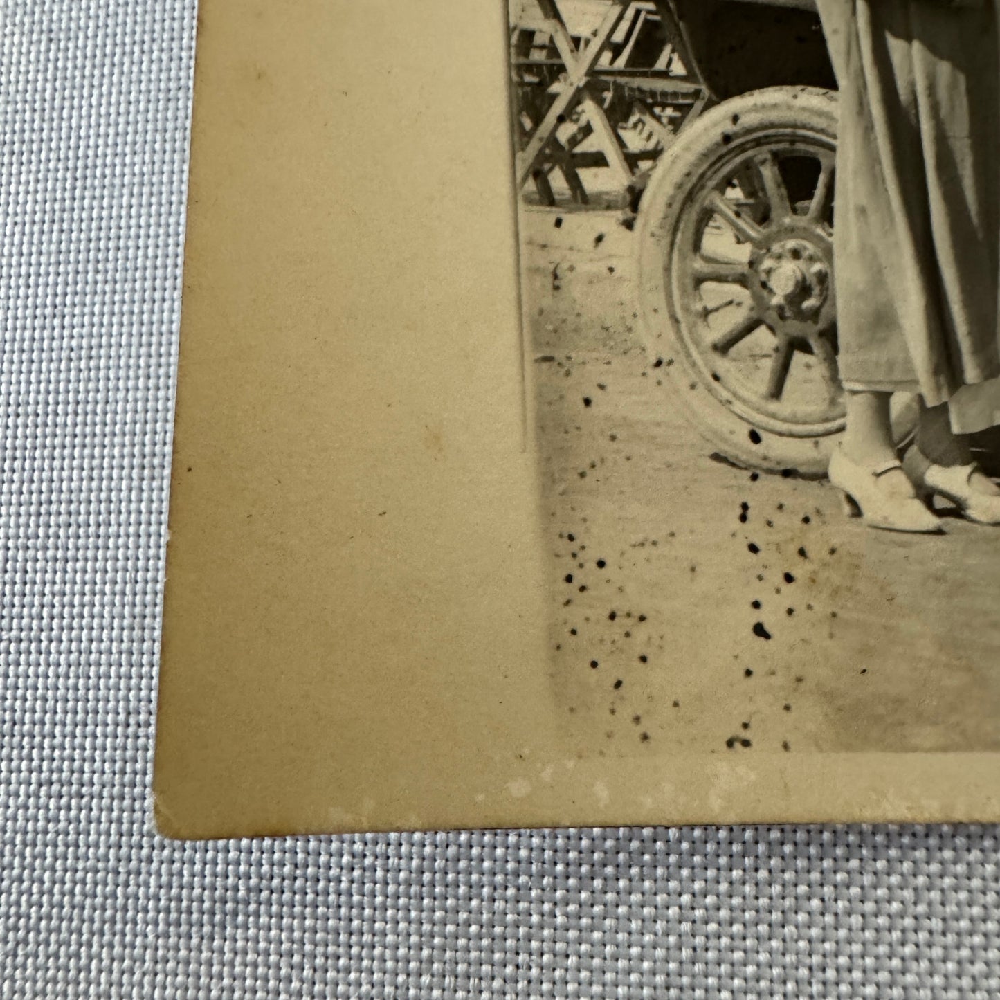 Vintage Italian Real Photo Postcard Post Card RPPC Automobile Family People Car