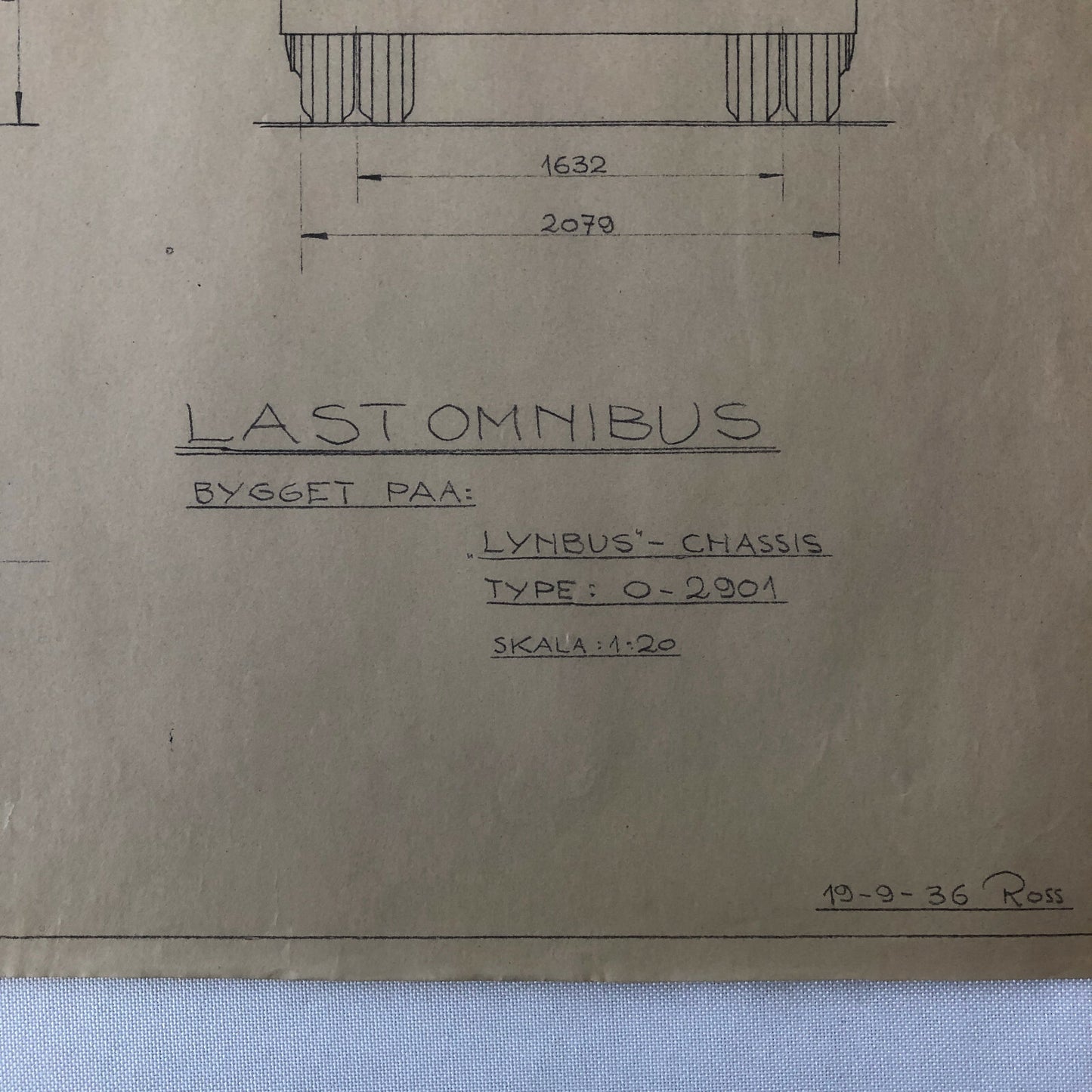 1936 Coachbuilder Bus Design Blueprint Rendering Blue Print Coach Truck 