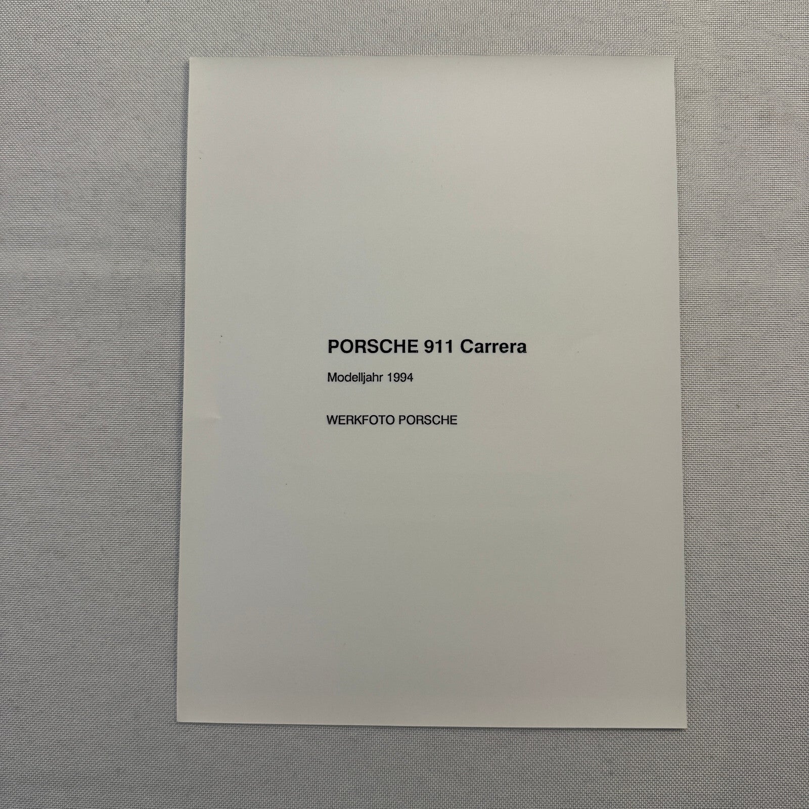 1994 Porsche 911 Carrera Factory Press Photo Photograph Print