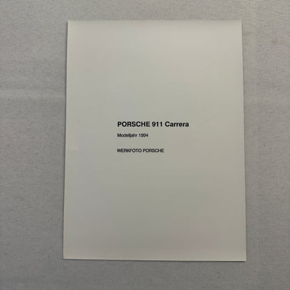 1994 Porsche 911 Carrera Factory Press Photo Photograph Print