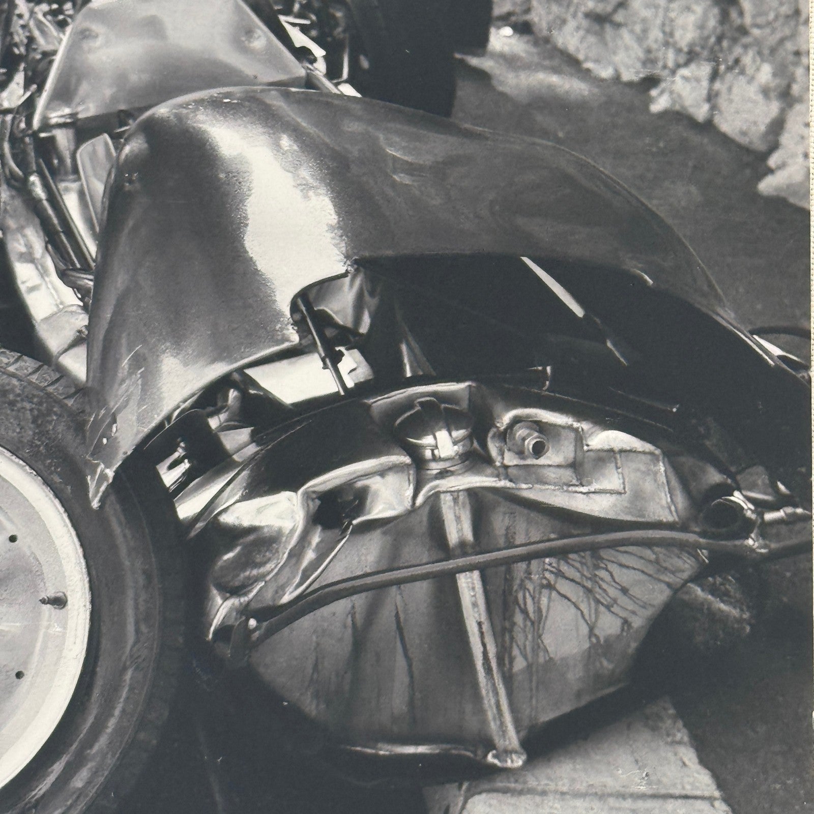 1961 Monaco Grand Prix Innes Ireland Lotus Car Crash Photo Photograph Modern