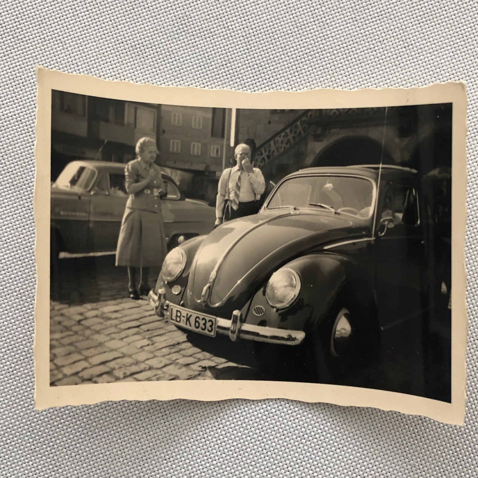 Vintage Photo Photograph Snapshot People with VW Volkswagen Beetle Bug