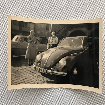 Vintage Photo Photograph Snapshot People with VW Volkswagen Beetle Bug