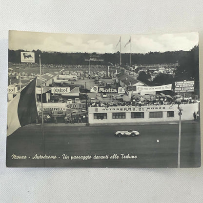 Vintage Photo Postcard Post Card Mercedes Benz Car at Monza Juan Manuel Fangio 