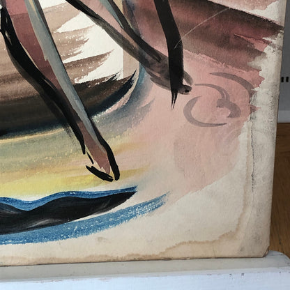 Vintage Painting Arthur E Sudler Woman on Chair Original Art Artwork