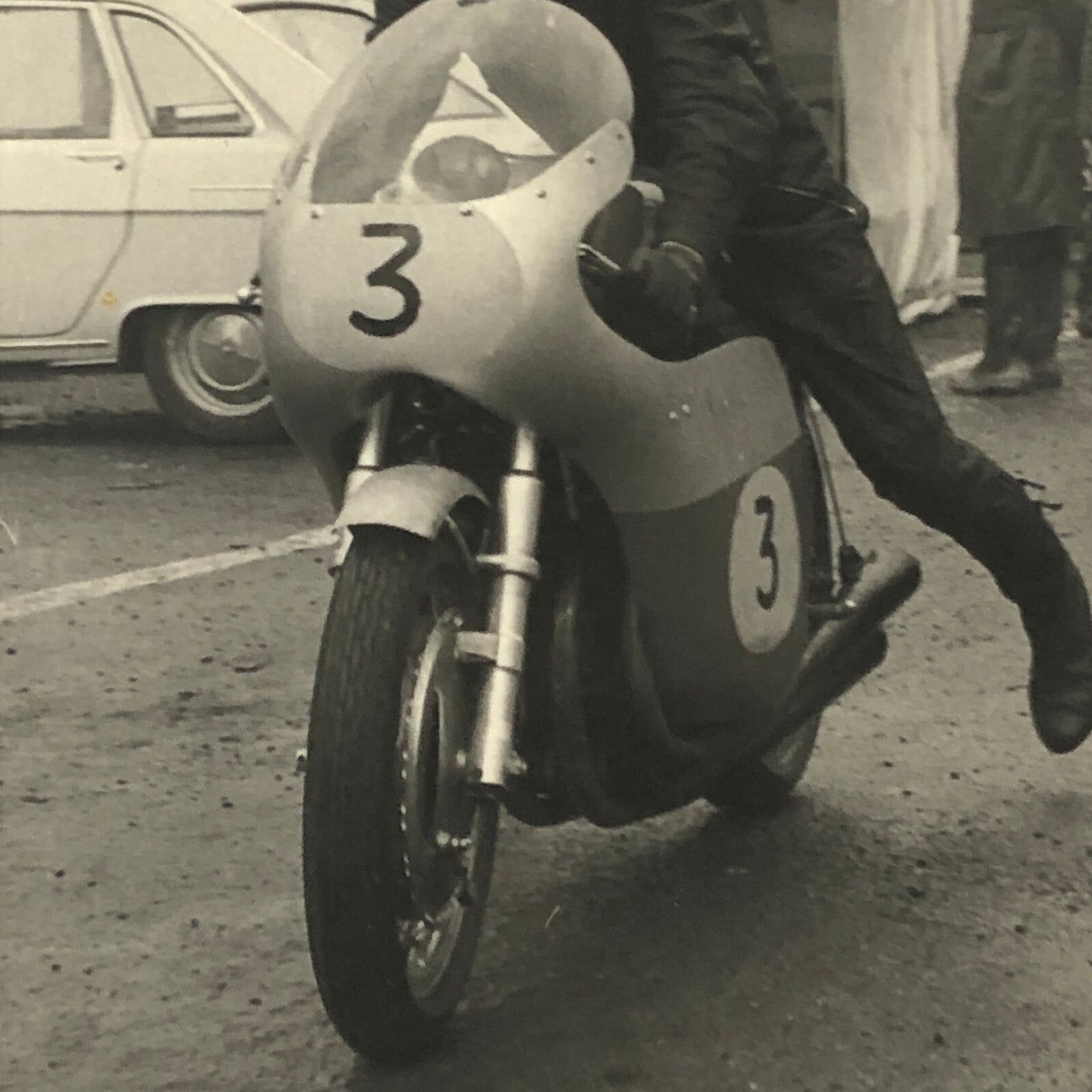 Vintage Motorcycle Racing Photo photograph Rider Vostok Bike ?