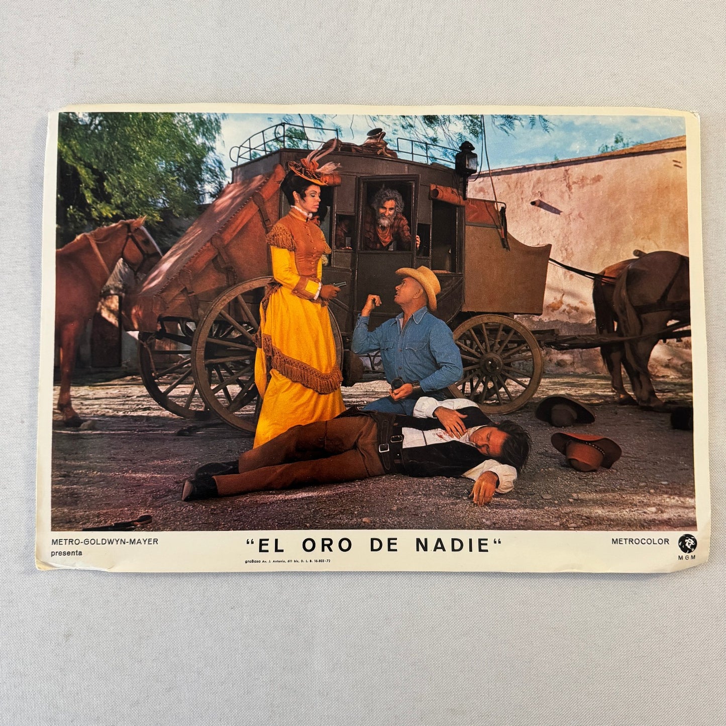 Vintage Movie Lobby Card Catlow El Oro de Nadie Spanish Film MGM