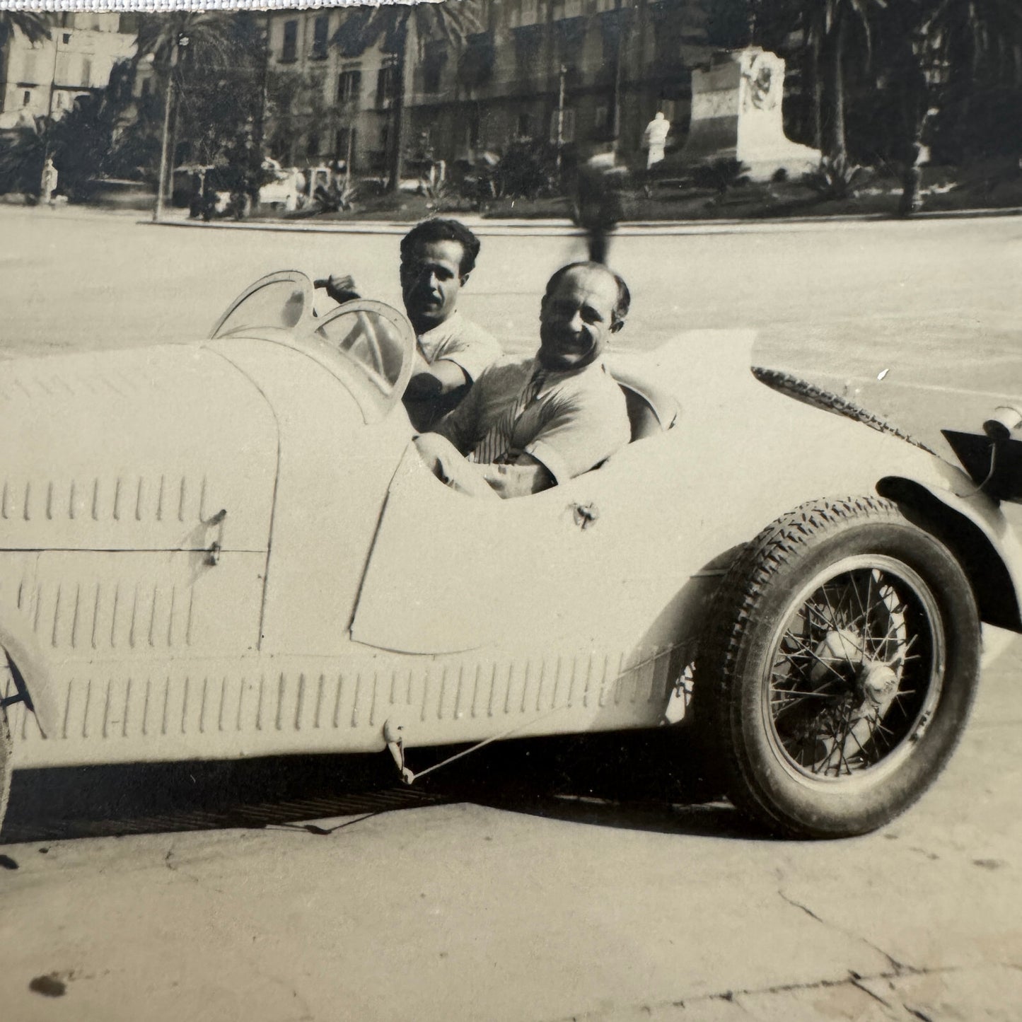 Vintage Italian Automobile Real Photo Postcard Post Card RPPC Men in Car