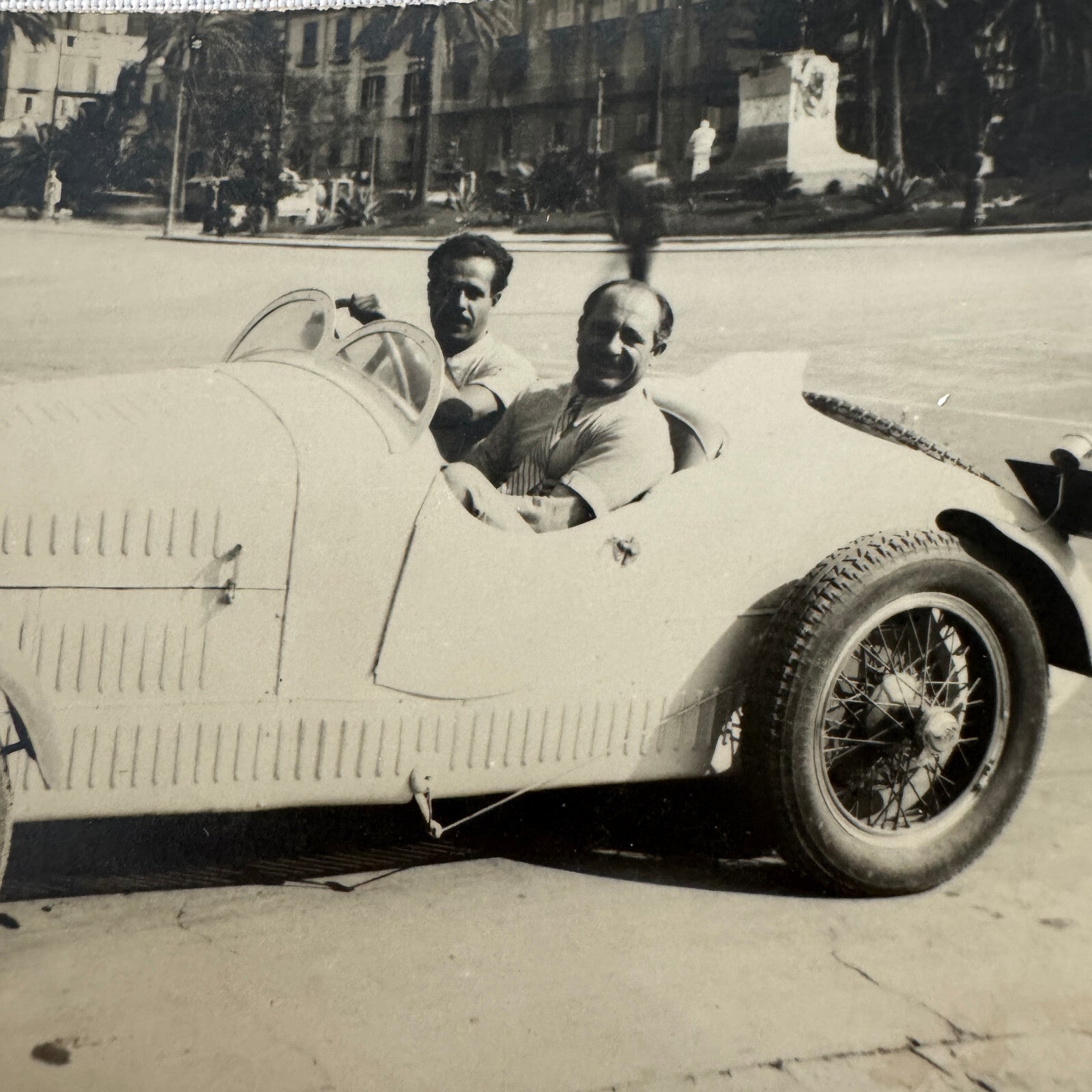 Vintage Italian Automobile Real Photo Postcard Post Card RPPC Men in Car